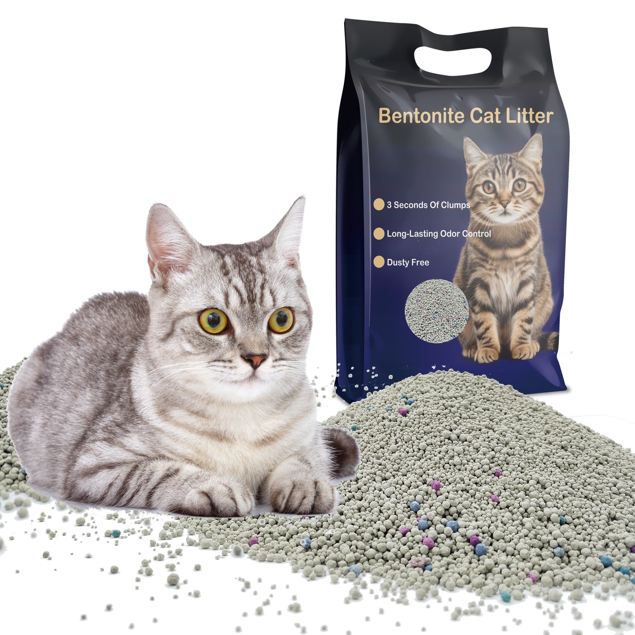 Excellent Clumping Super Absorbent Low Dust Bentonite Cat Litter